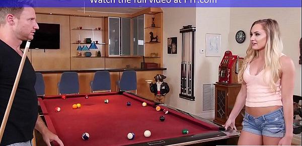  Naughty America Avalon Heart fucking in the pool table with her small ass